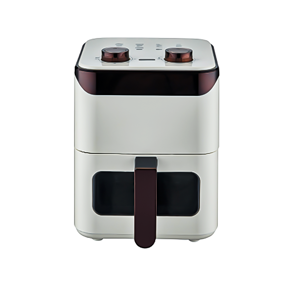 Top double knob mechanical control visible square 3.5L multi-function comfortable handle air fryer