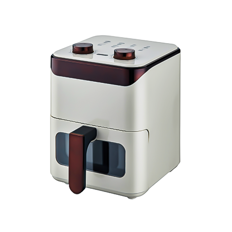Top double knob mechanical control visible square 3.5L multi-function comfortable handle air fryer