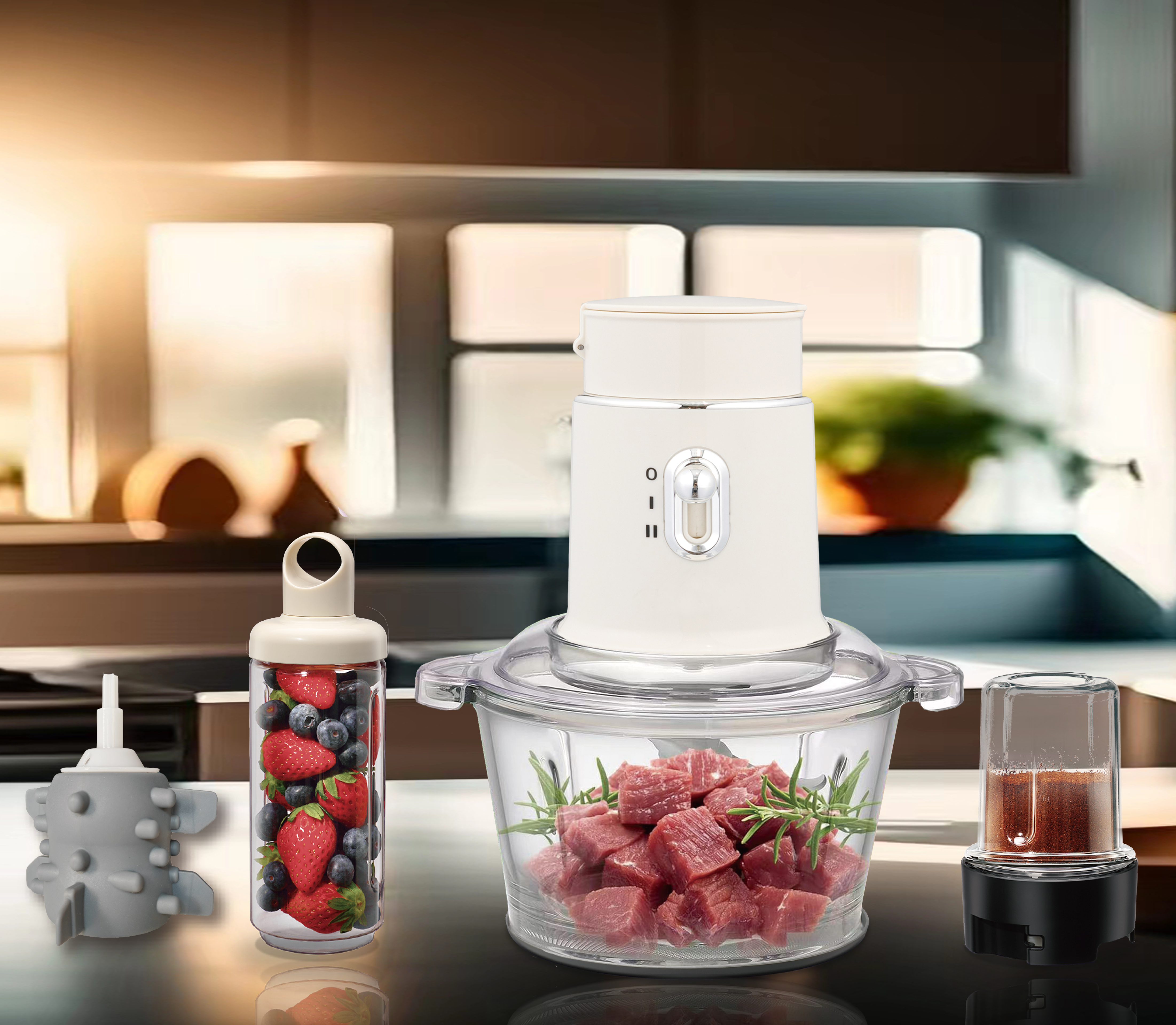 New Style Multifunctional Smoothies Shakes Grinder Blender Food Processor Combo 4 in 1 Electric Blender