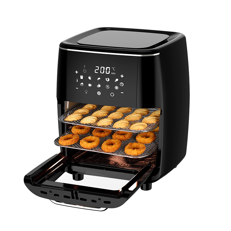 Front LCD touch visible large capacity square 13L multi-function comfortable handle air oven