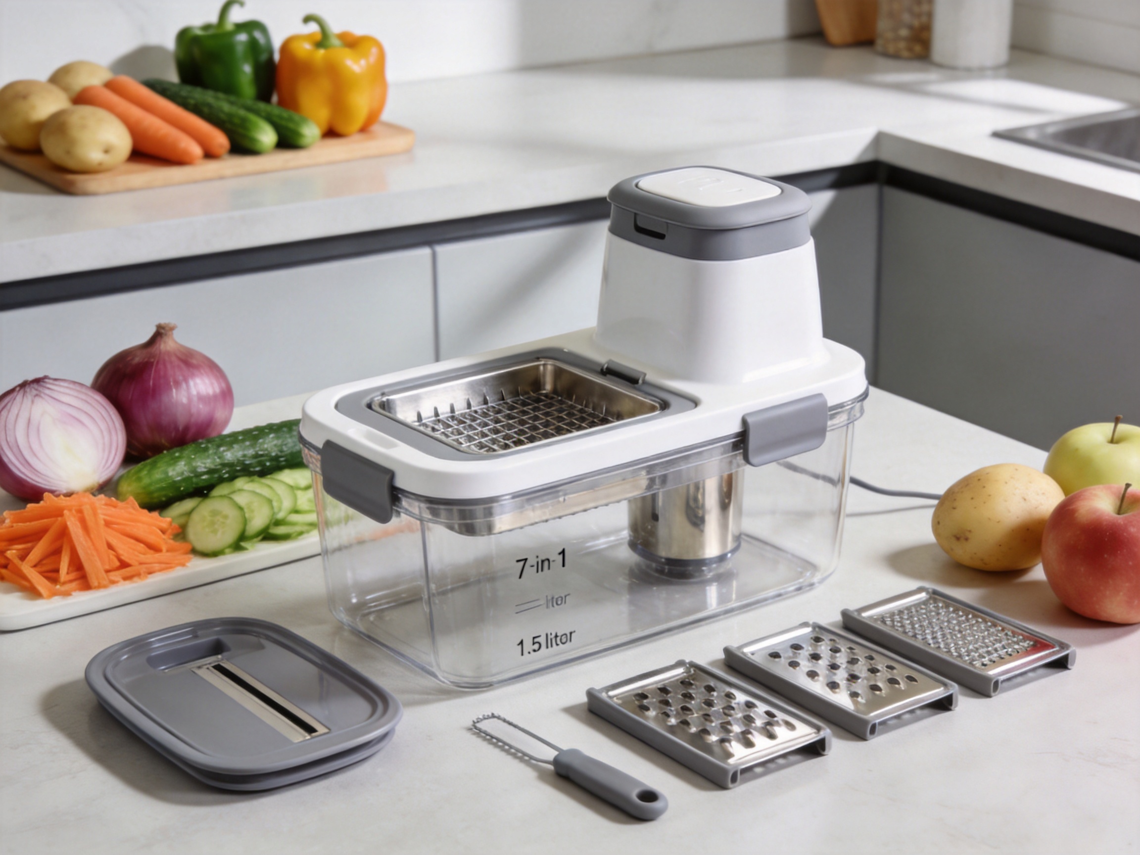 7 in 1 Multifunction Chopper and Slicer for Faster, Cleaner Food Preparation