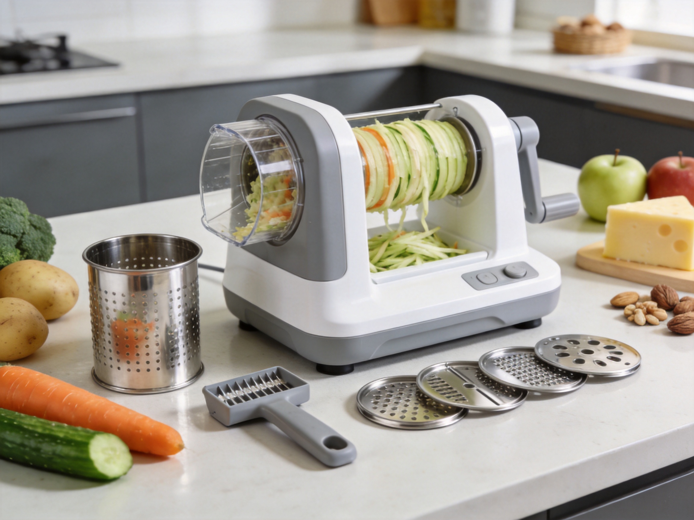 Multifunctional Electric Drum Slicer for Modern Kitchens and High-Volume Food Preparation