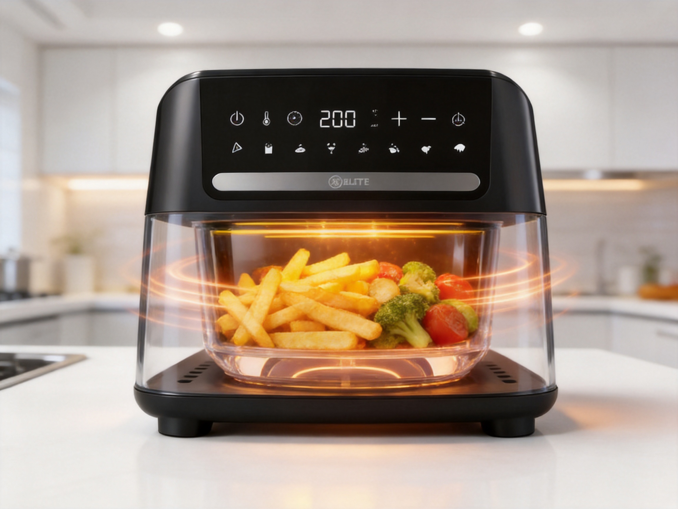 Transparent-Chamber Air Frying for Modern Healthy Kitchens