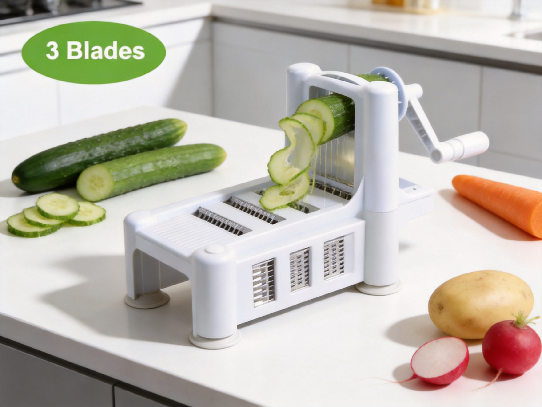 Spiral Slicer 3 in 1: A Practical Manual Vegetable Slicer for Modern Kitchens and Global Retail