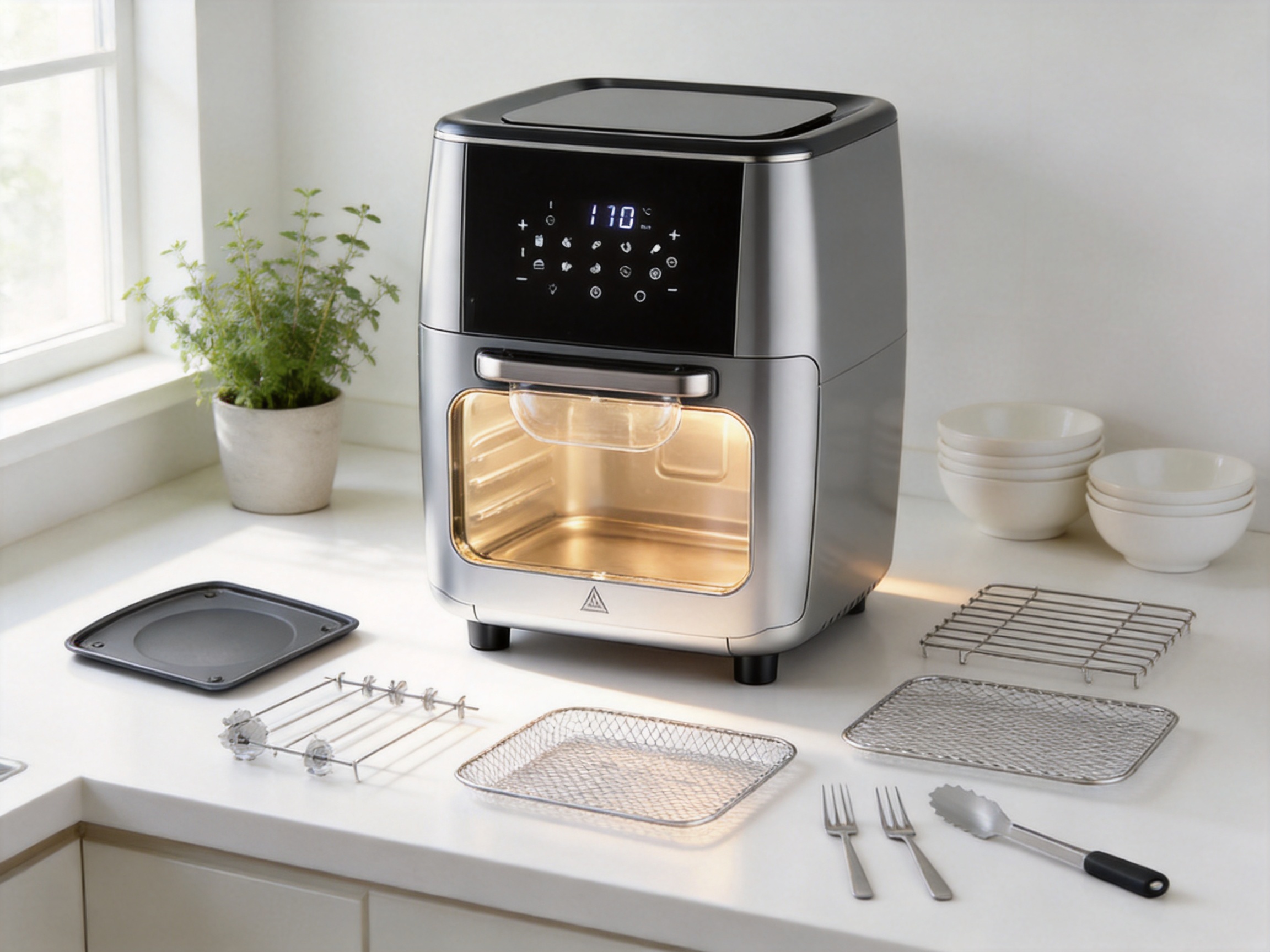 Front LCD Touch 13L Multifunction Air Oven for Modern Kitchens