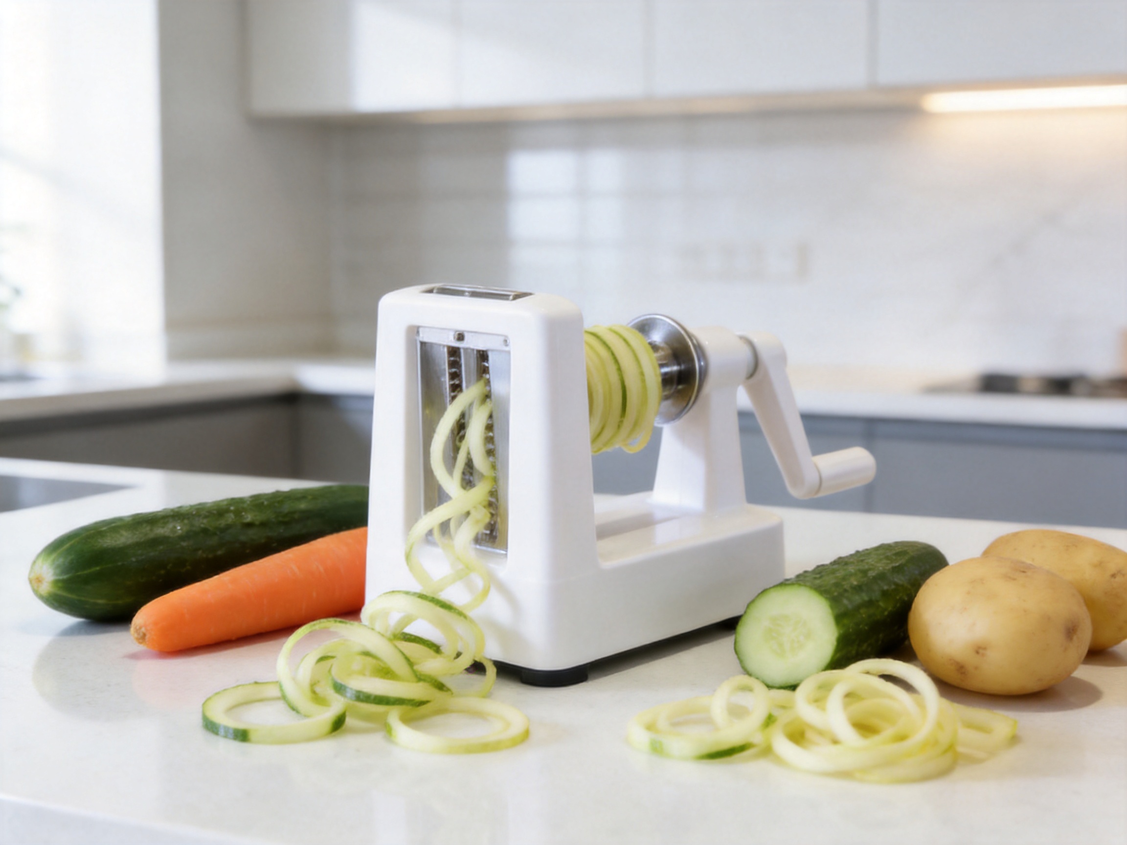 Mini Spiral Slicer for Efficient Vegetable Preparation