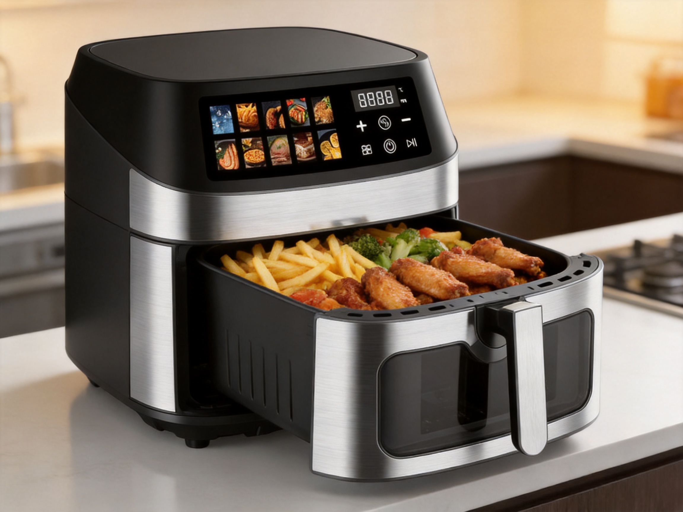 8-Liter Air Fryer for Efficient, Versatile Home Cooking
