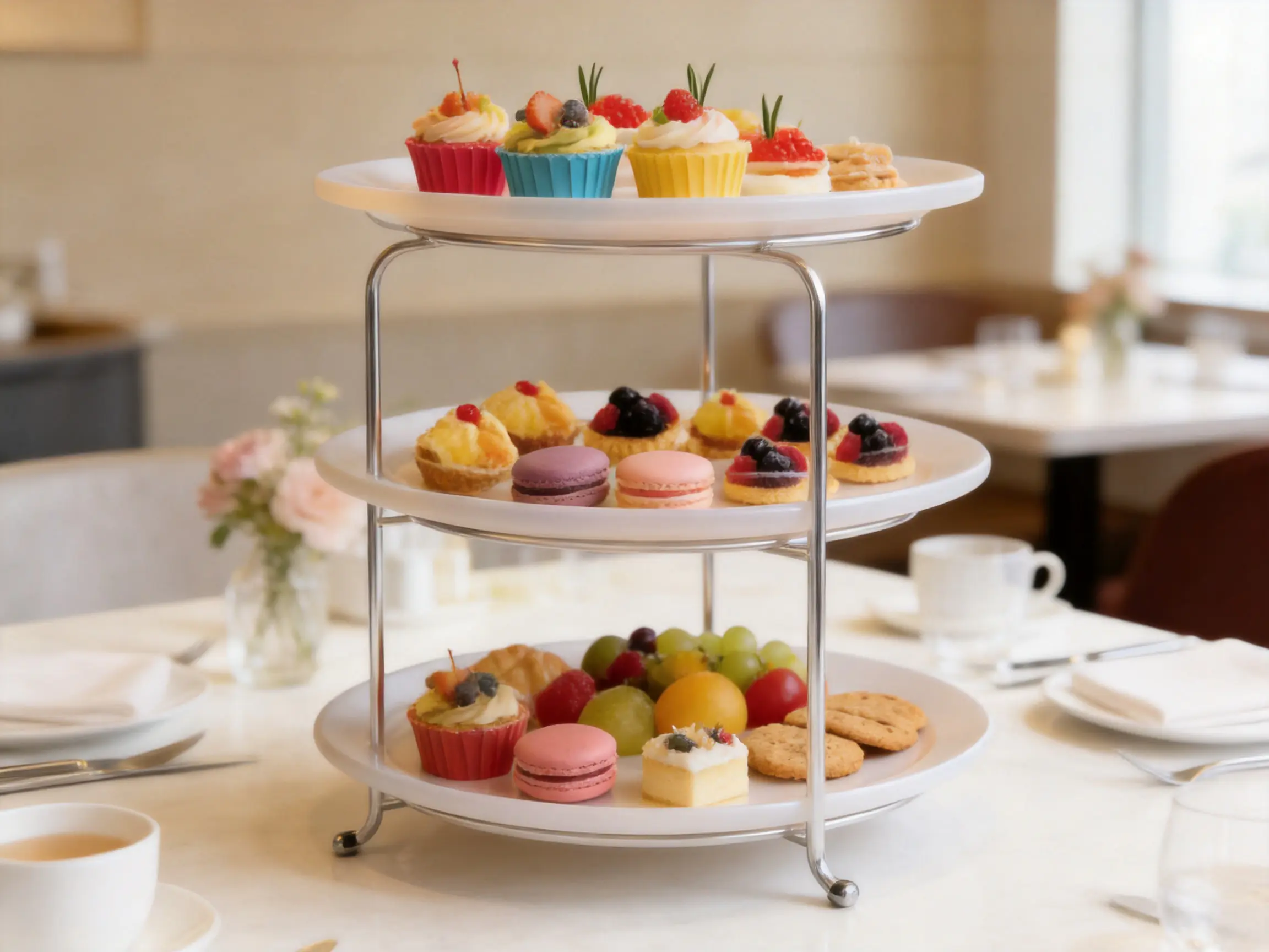 3-Tier Dessert Tray: A Practical Presentation Solution for Homes, Cafés, Restaurants, and Events