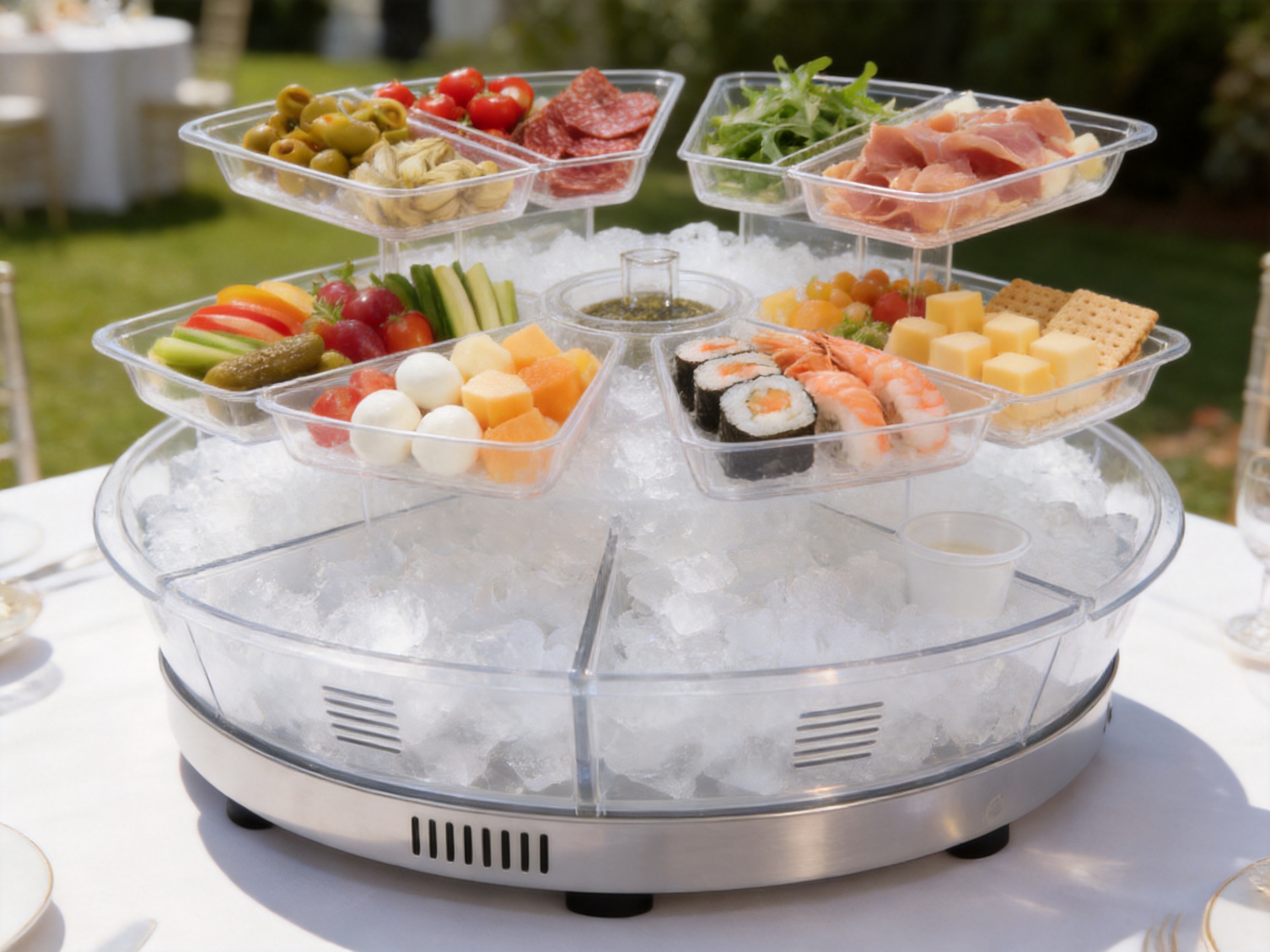 Rotating Chilled Appetizer Serving Tray: A Practical Solution for Fresh, Attractive Party Food